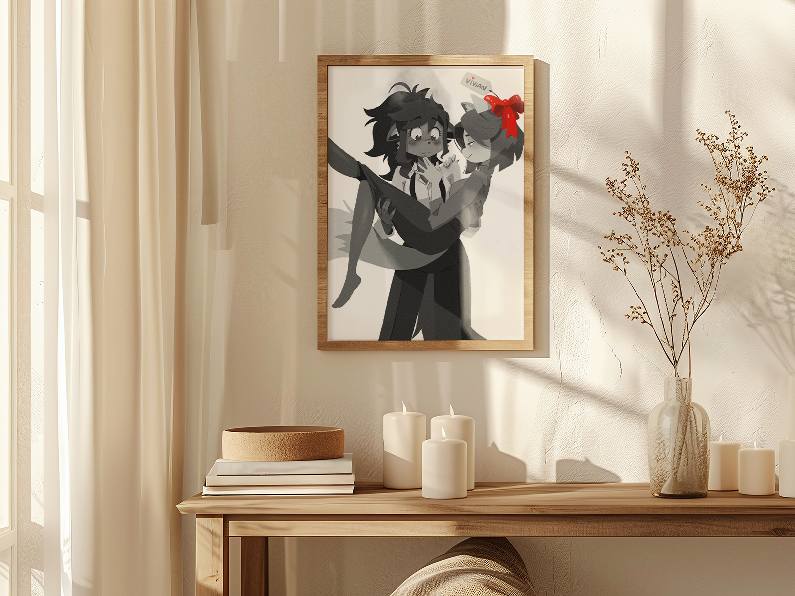 Vivian & Roxy Art Print | Film Noir Furry Poster