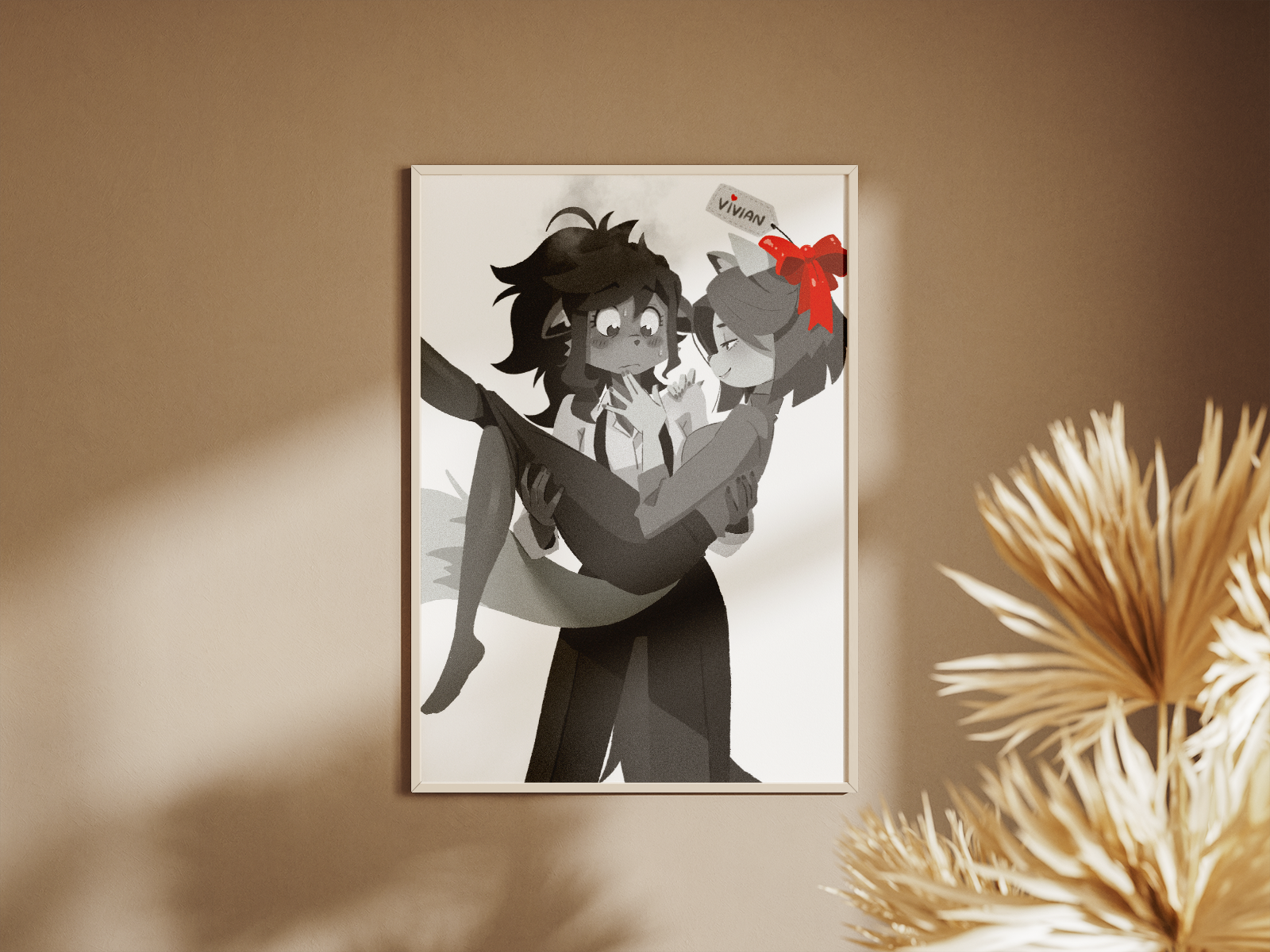 Vivian & Roxy Art Print | Film Noir Furry Poster