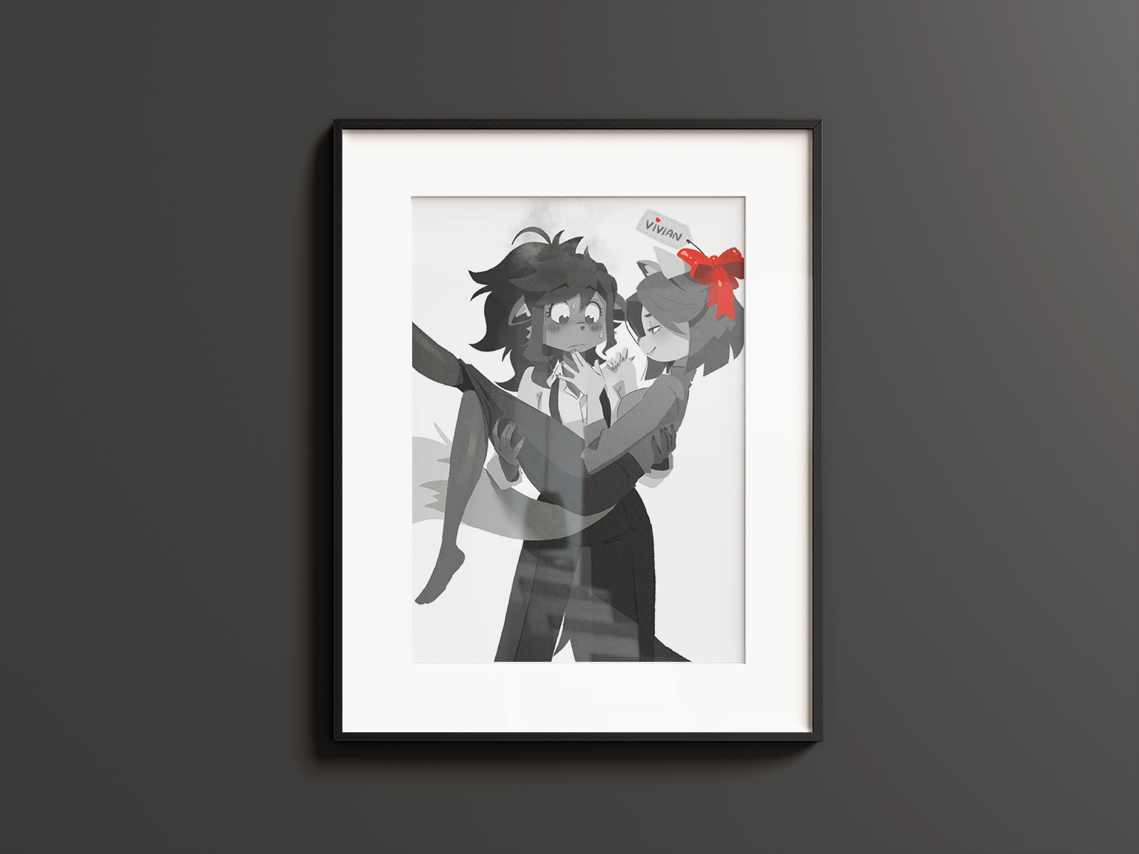 Vivian & Roxy Art Print | Film Noir Furry Poster