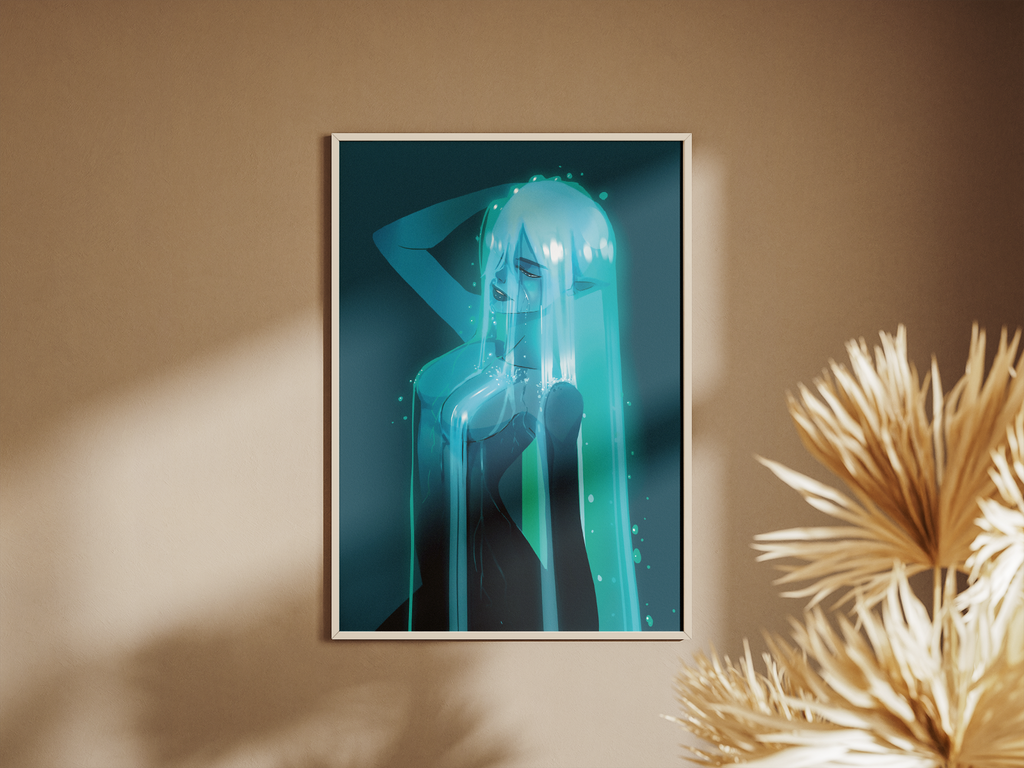 Water Spirit Art Print | Anime Fantasy Poster