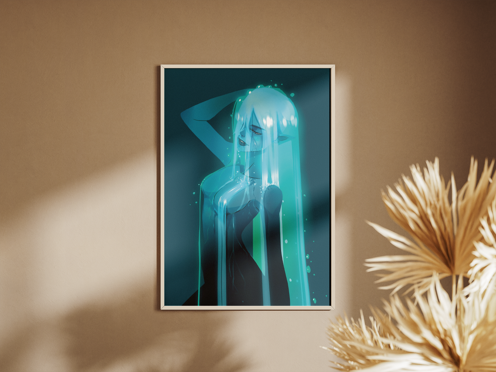 Water Spirit Art Print | Anime Fantasy Poster