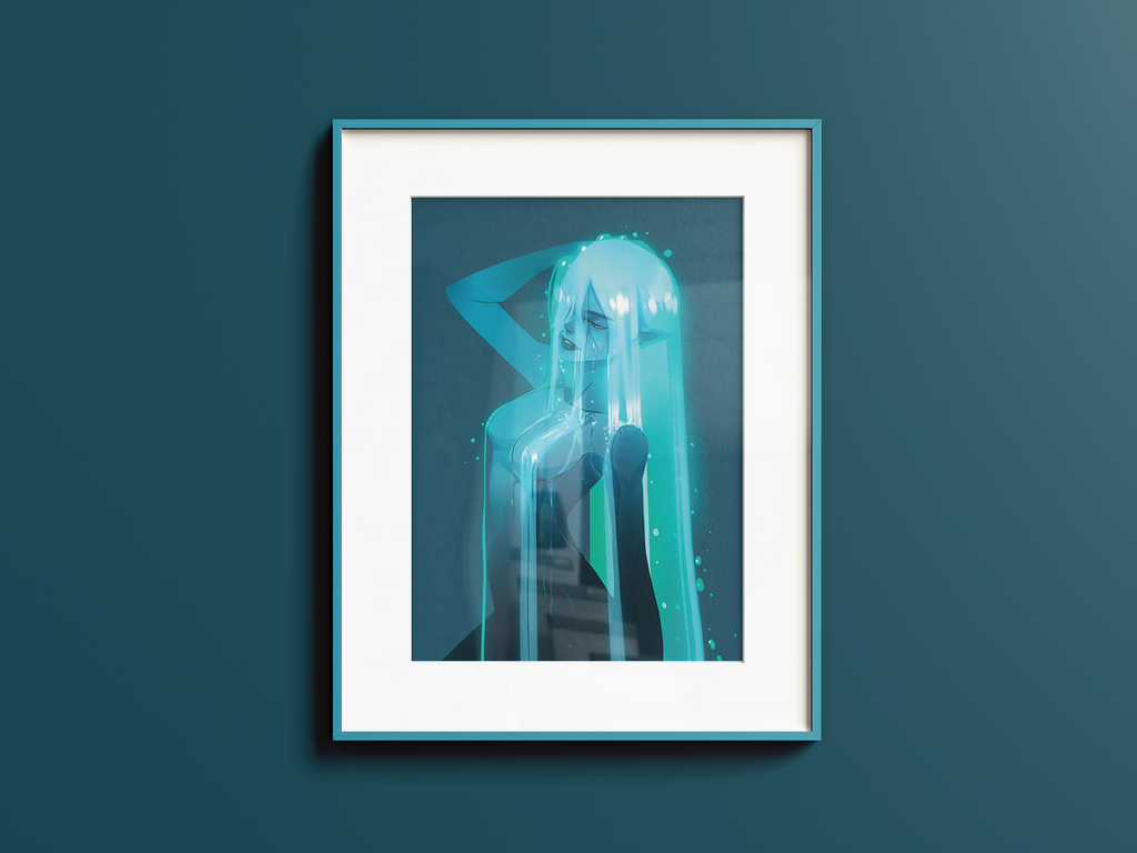Water Spirit Art Print | Anime Fantasy Poster