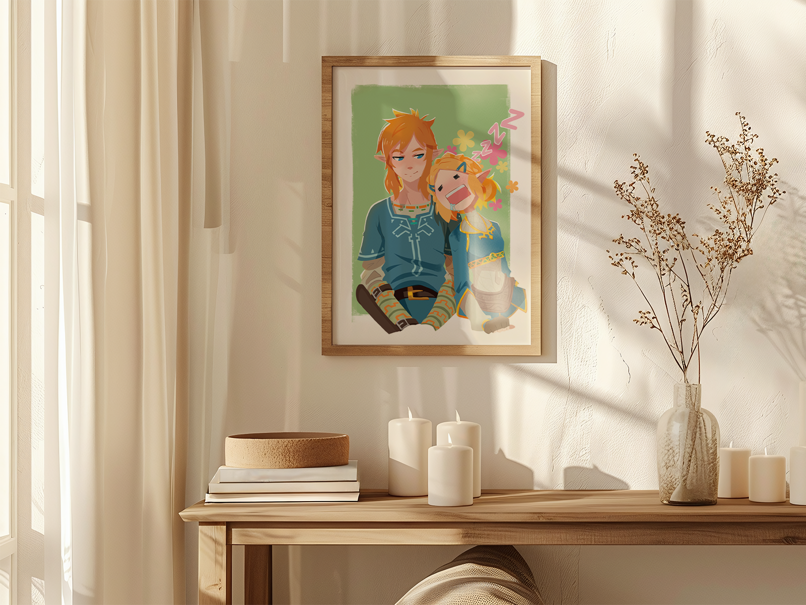 Link & Zelda Art Print | BOTW / TOTK Fan Art